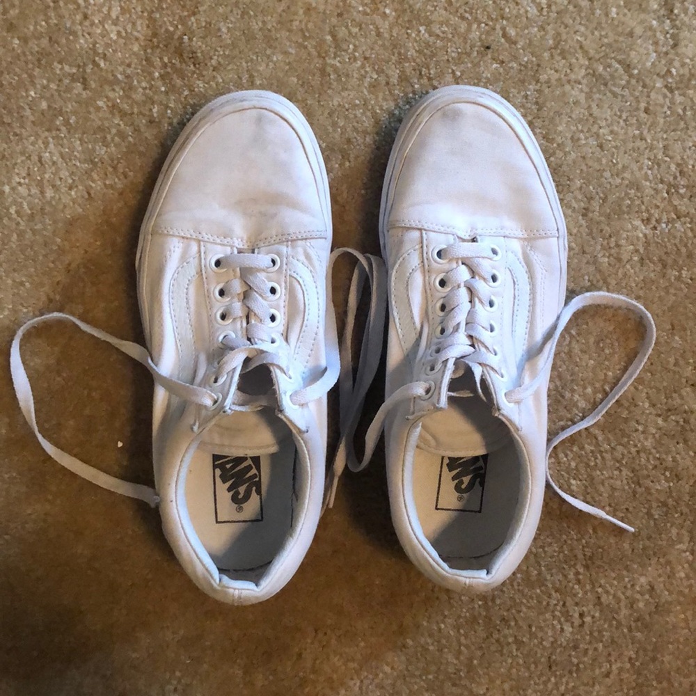 Old School White Vans